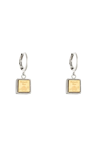 Küpeler Deniz Kızı Titreşimleri Gold &amp; Silver Color Stainless Steel h5 